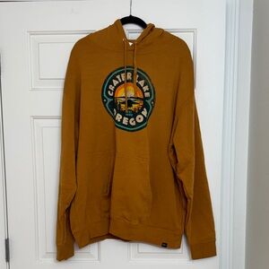 Crater Lake Graphic Mustard Hoodie Sweater